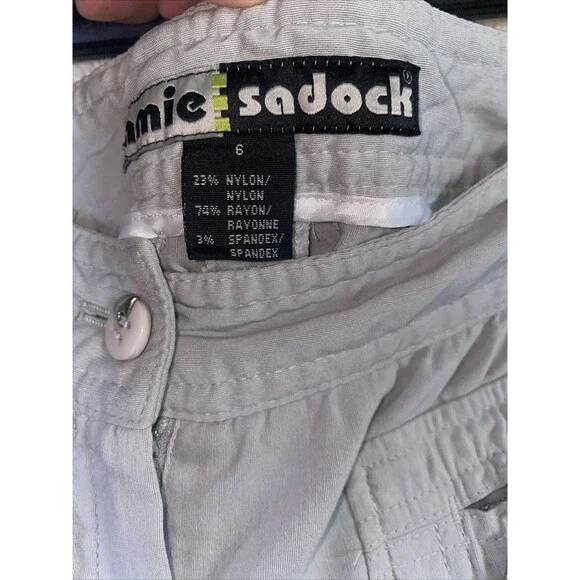 Jamie Sadock Gray capri Mid Rise Pull On Golf Cargo Pockets 6 athletic - Picture 11 of 11